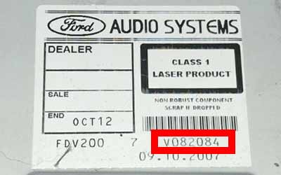 Free Ford Radio Code - V/M series